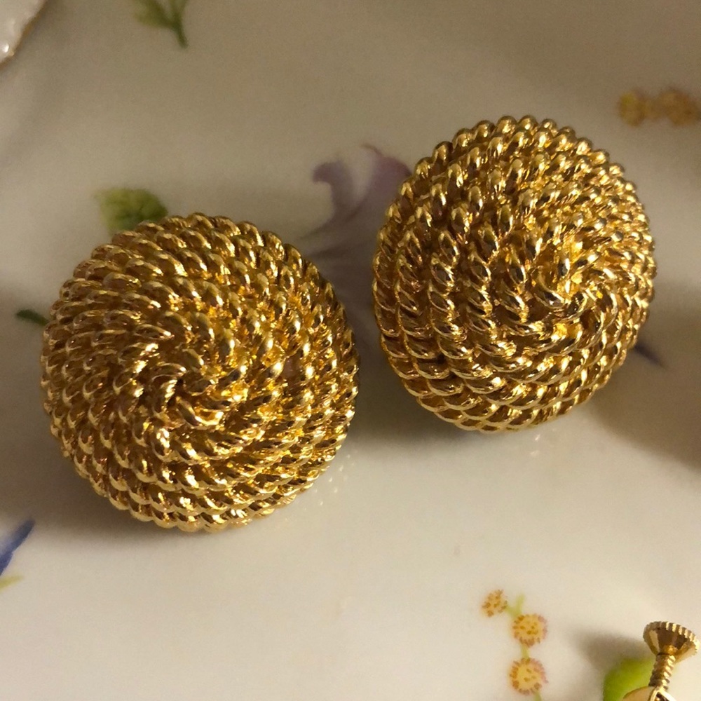 Vintage gold clip ons